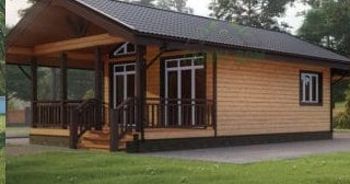 Проект одноэтажного дома из бруса с террасой - Строительство в Топках от Строй-Тпк от 136019 руб.
